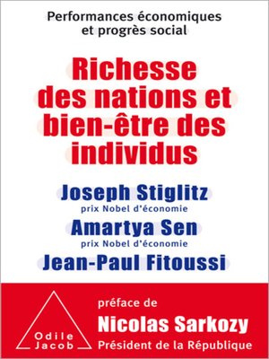 cover image of Richesse des nations et bien-être des individus.